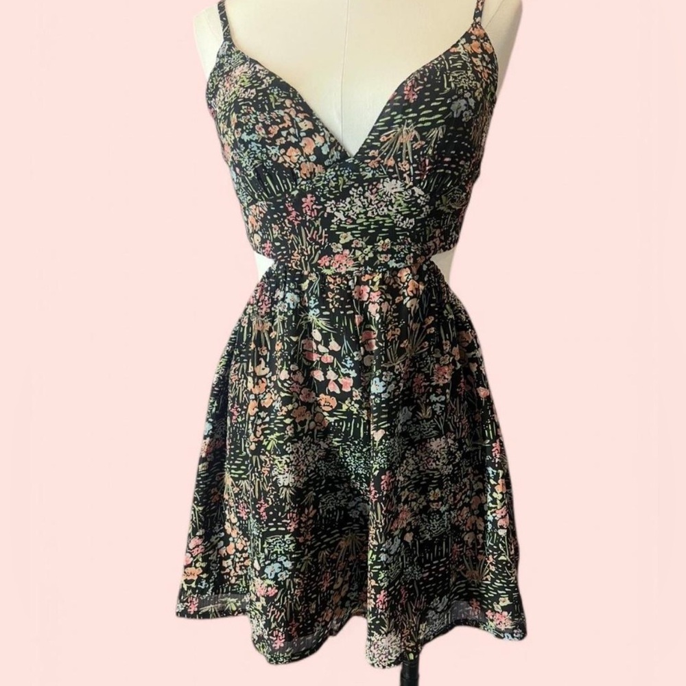 Floral Black Romper